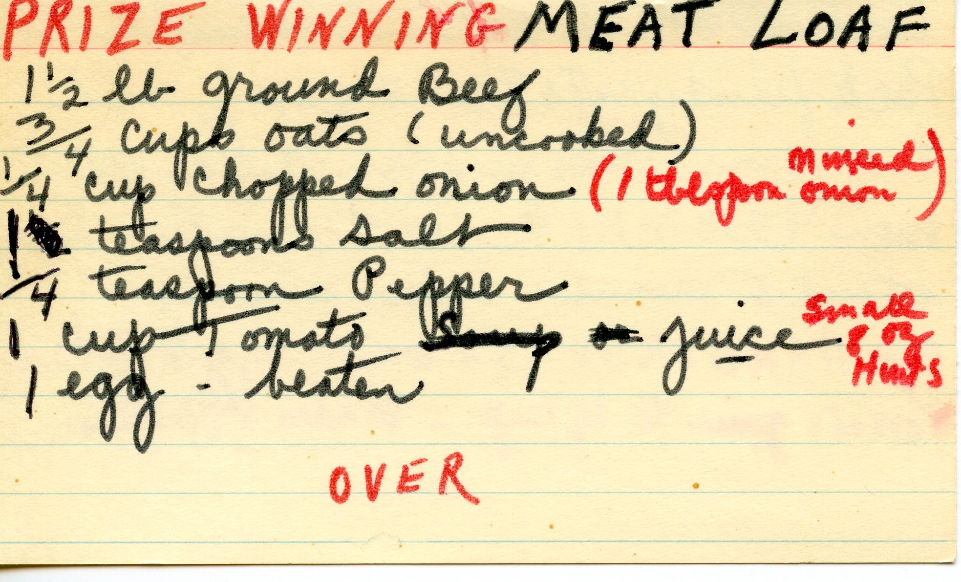 McIntyre Sullivan Family History Meatloaf